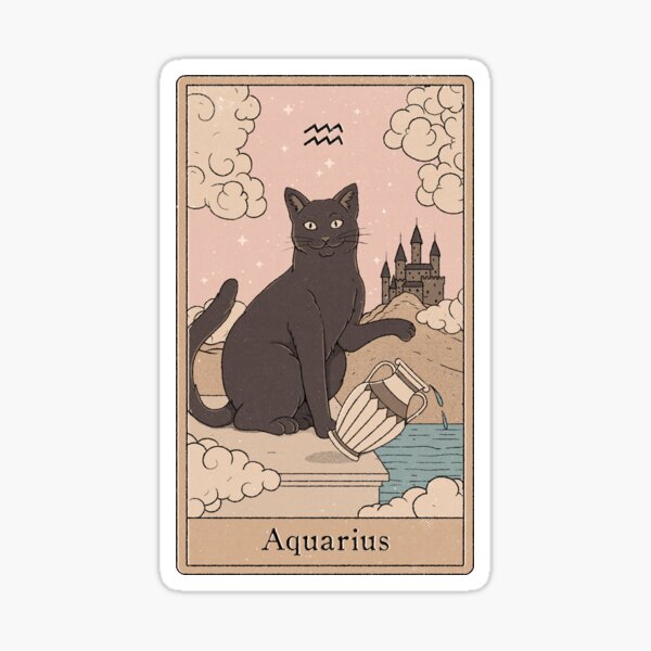 Aquarius Cat Sticker