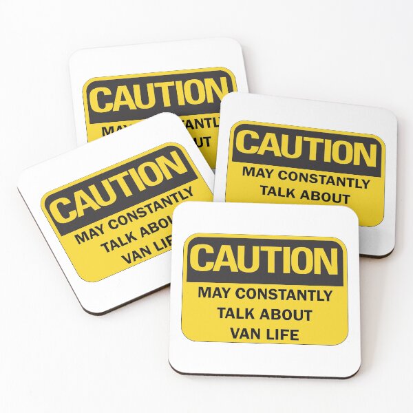Item preview, Caution: may constantly talk about van life funny van lifer nomad saying with black typography designed and sold by Deegital18.