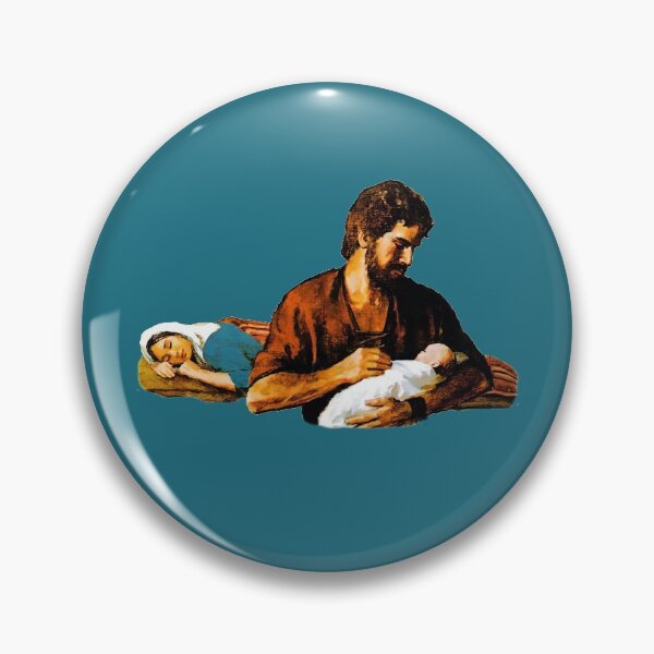 Item preview, St. Joseph holds baby Jesus while Mary sleeps (transparent background design) designed and sold by Brasilia.