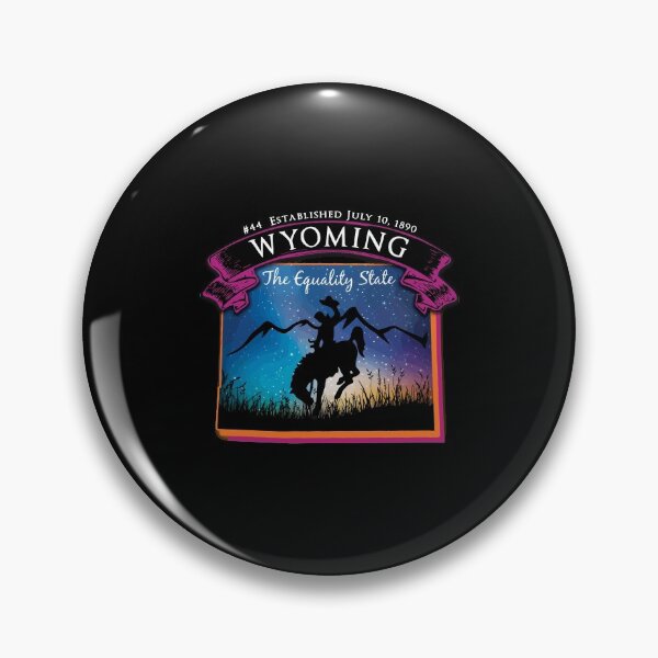 Item preview, Wyoming The Equality State Map Bronc Rider Starry Night Sky designed and sold by kandelal.