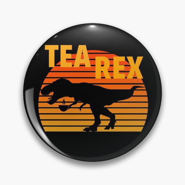 Item preview, Tea Rex Tea Loving T-Rex Drinking Tea Retro Sunset designed and sold by Zurickdesigns.
