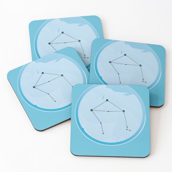 Item preview, Libra Constellation Art in Calm Blue Background Zodiac Element Colors designed and sold by igashi.