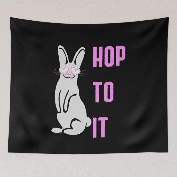 Item preview, Bunny with Glasses Hop To It  designed and sold by Labradoodlesetc.