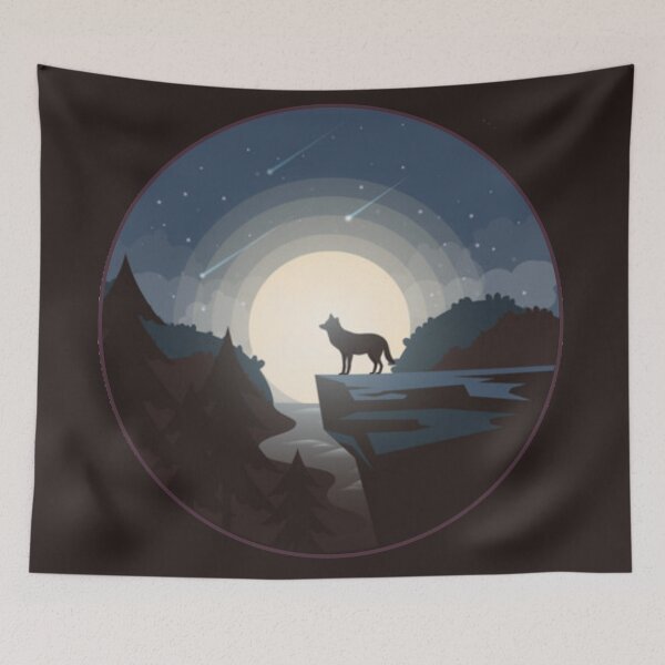 Item preview, Wolf Silhouette Landscape designed and sold by WearWolfDesigns.