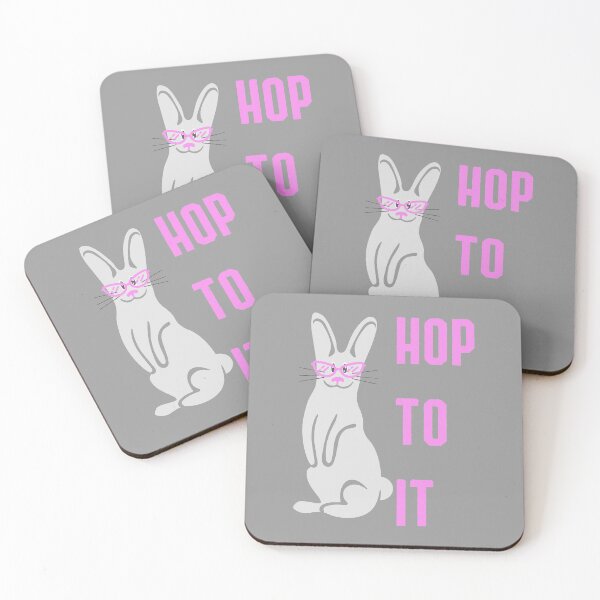 Item preview, Bunny with Glasses Hop To It  designed and sold by Labradoodlesetc.