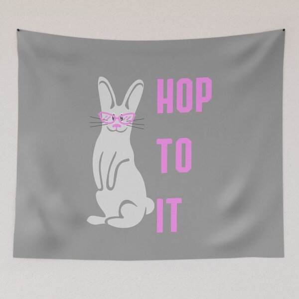 Item preview, Bunny with Glasses Hop To It  designed and sold by Labradoodlesetc.