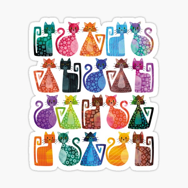Item preview, Geometricats - Bright Colours designed and sold by Hippopottermiss.