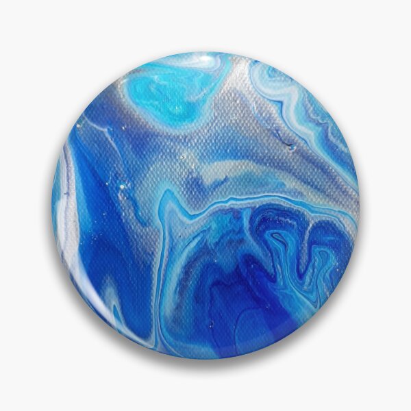 Item preview, Blue Silver Acrylic Paint Pour designed and sold by Art-by-AbbyRodz.