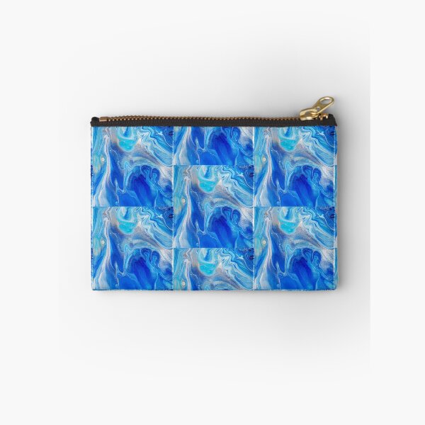 Item preview, Blue Silver Acrylic Paint Pour designed and sold by Art-by-AbbyRodz.