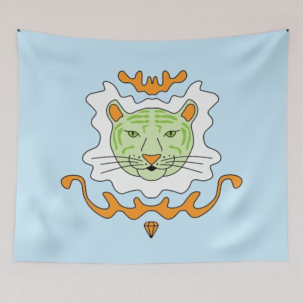 Item preview, Cute Cartoon Tiger - Orange and Green designed and sold by Twist Design.