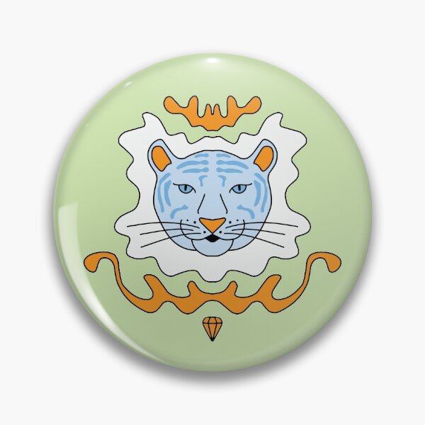 Item preview, Cute Cartoon Tiger - Orange and Blue - Green Background designed and sold by Twist Design.