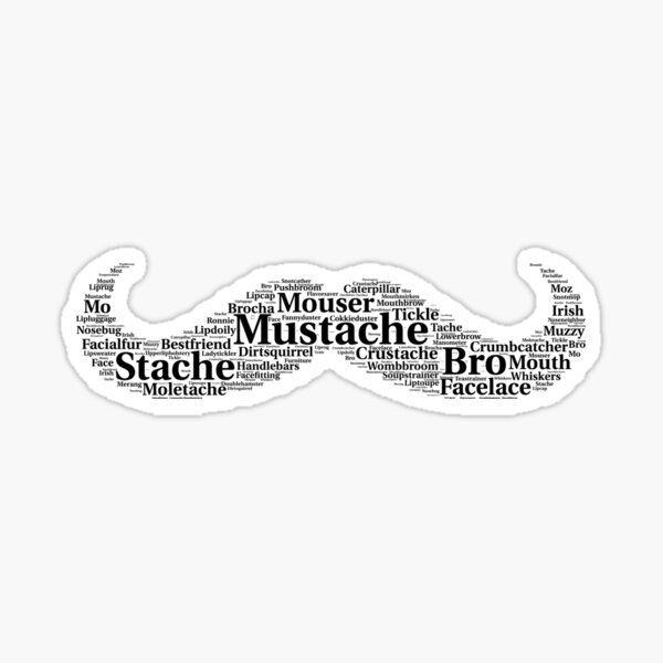 mustache-wordle-word-cloud-sticker-for-sale-by-madant-redbubble