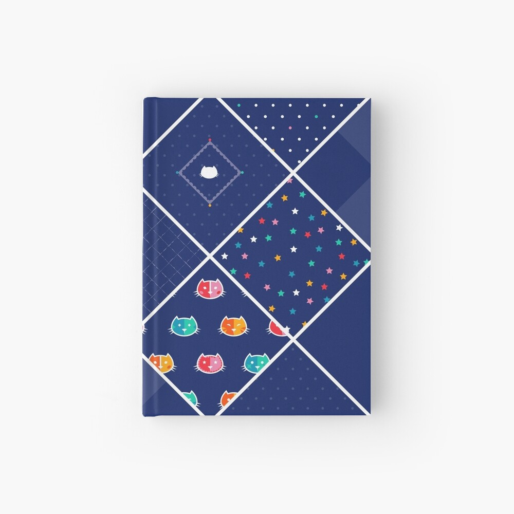 Chromatic cats patchwork Hardcover Journal