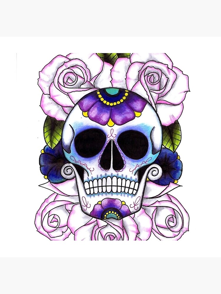 blue and purple skulls