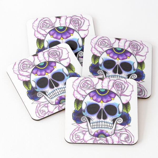 Item preview, Blue and Purple Sugar Skulls designed and sold by cindyfordyce.