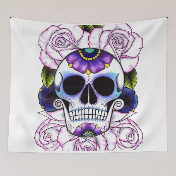 Item preview, Blue and Purple Sugar Skulls designed and sold by cindyfordyce.