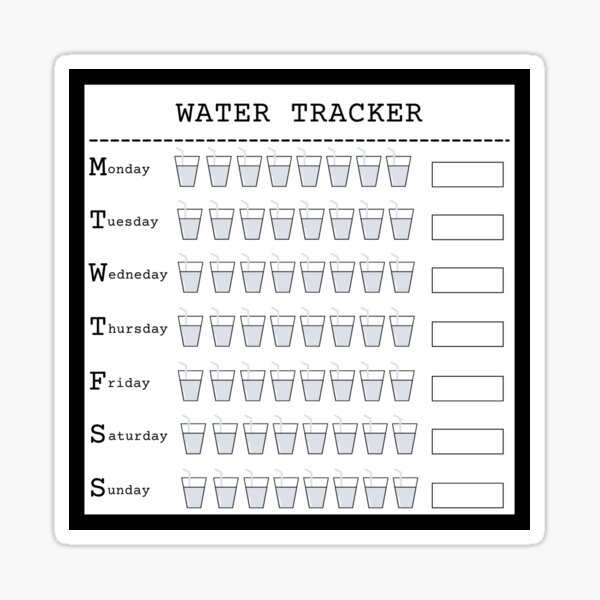 2 Pages Of Water Tracking Stickers, Water Intake Tracking, Health and – The  Planning Queen