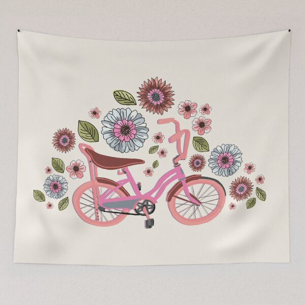 Item preview, Hippie Banana Bike 1970s Floral- Pink designed and sold by AmyJCreative.