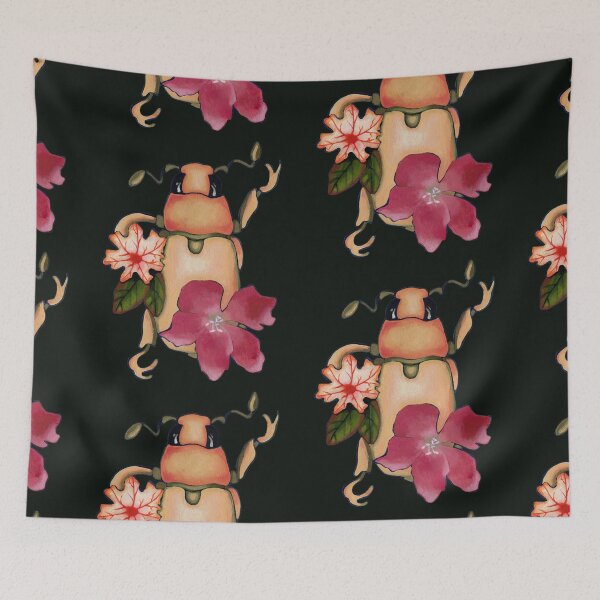 Item preview, Yellow beetle with hellebore and several leaves designed and sold by KnowingWonder.