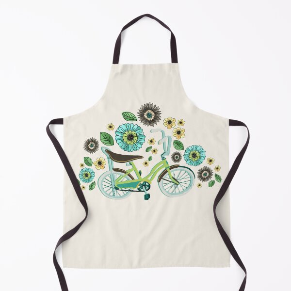 Item preview, Hippie Banana Bike 1970s Floral- Aqua Green designed and sold by AmyJCreative.