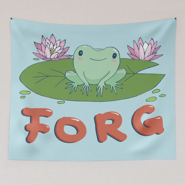 Item preview, FORG - little frog on a lily pad, chilling designed and sold by Petra Vitéz.