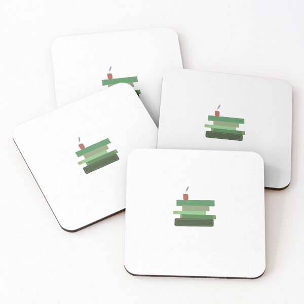 Item preview, green books (with flower) designed and sold by DaisySquared.