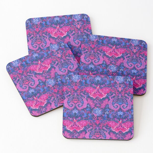 Item preview, Bisexual Dragon Damask -- Bisexual Pride Flag Colors designed and sold by ArgyleImp.
