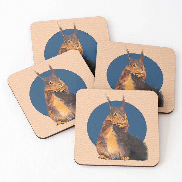Item preview, Cute squirrell graphic design art on blue circle designed and sold by forziati design.