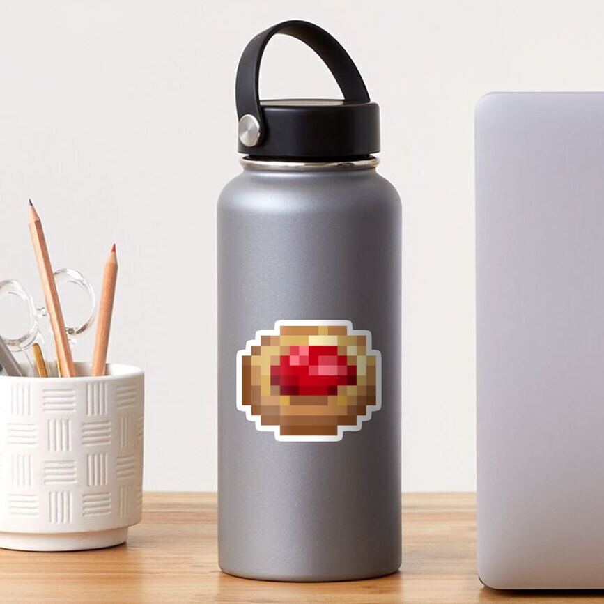 Raspberry Thumbprint Pixel Cookie Sticker