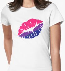 Bisexual flag kiss Women's Fitted T-Shirt