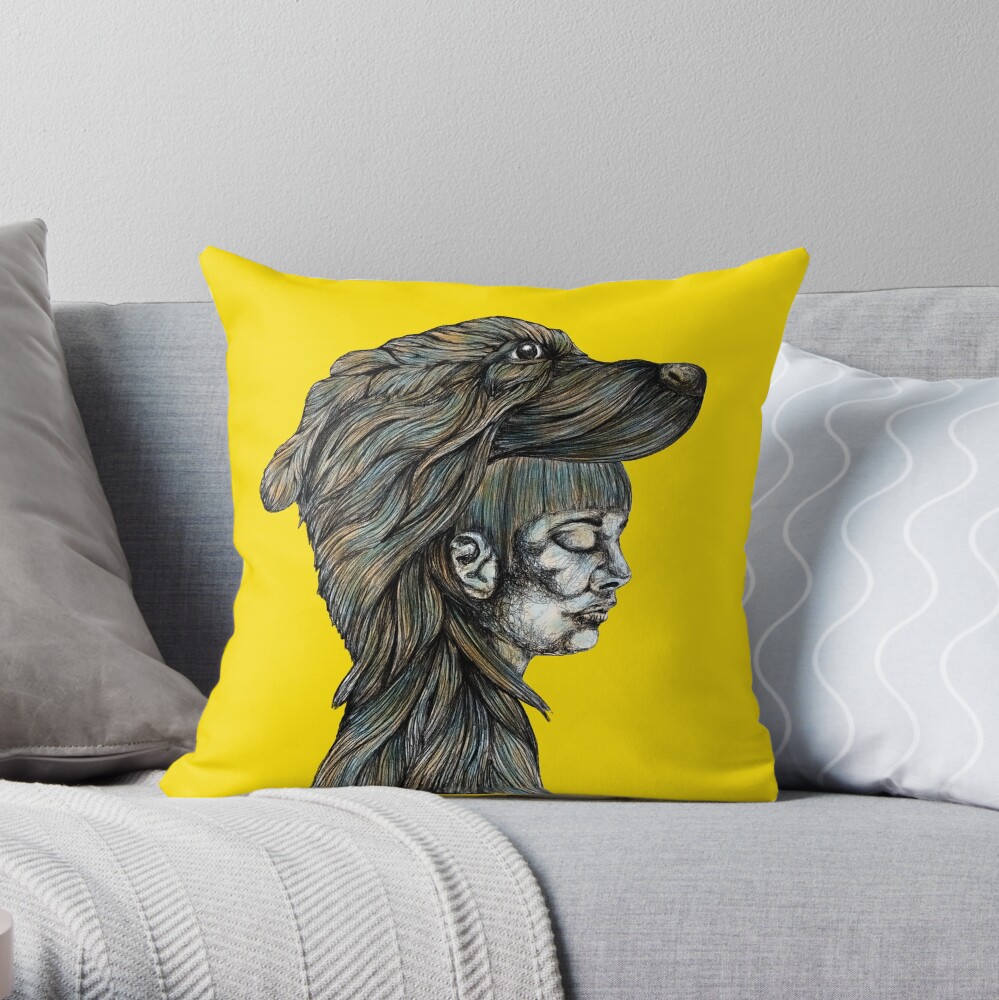 Flicka (Noir) Throw Pillow