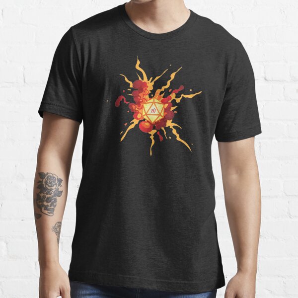 "Critical Hit Exploding D20 Dice Tabletop RPG" Tshirt for Sale by
