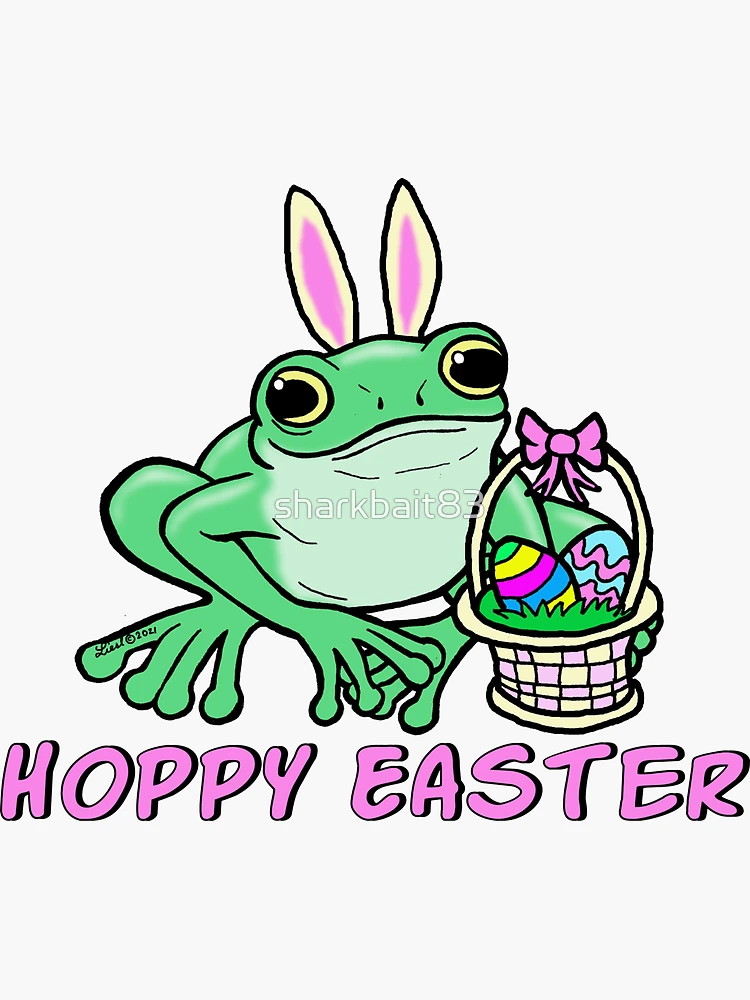 Hoppy Easter Sticker for Sale by sharkbait83