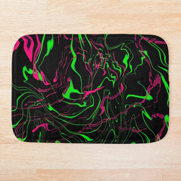 Item preview, Neon Pink and Green Swirls on Black  designed and sold by WOW TeesAndThings.