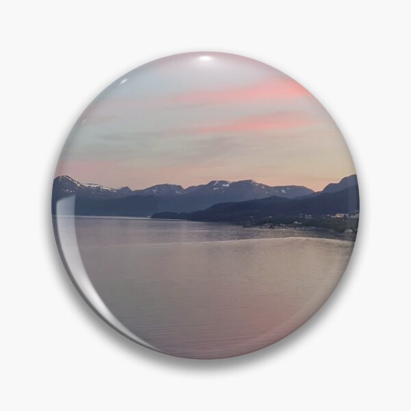 Item preview, Midnight view, pink clouds reflecting in fjord designed and sold by TravCostas.