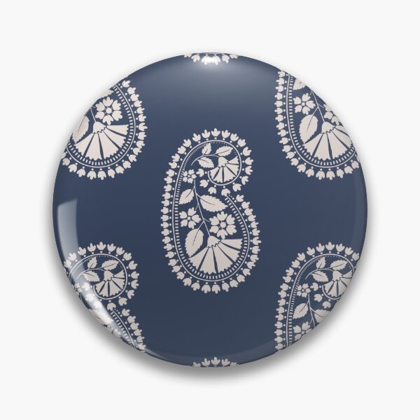 Item preview, Paisleys Block Print Stony Blue designed and sold by nehacreates.