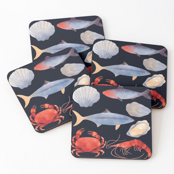 Item preview, Assorted Shellfish Seafood designed and sold by Alicia Chee.