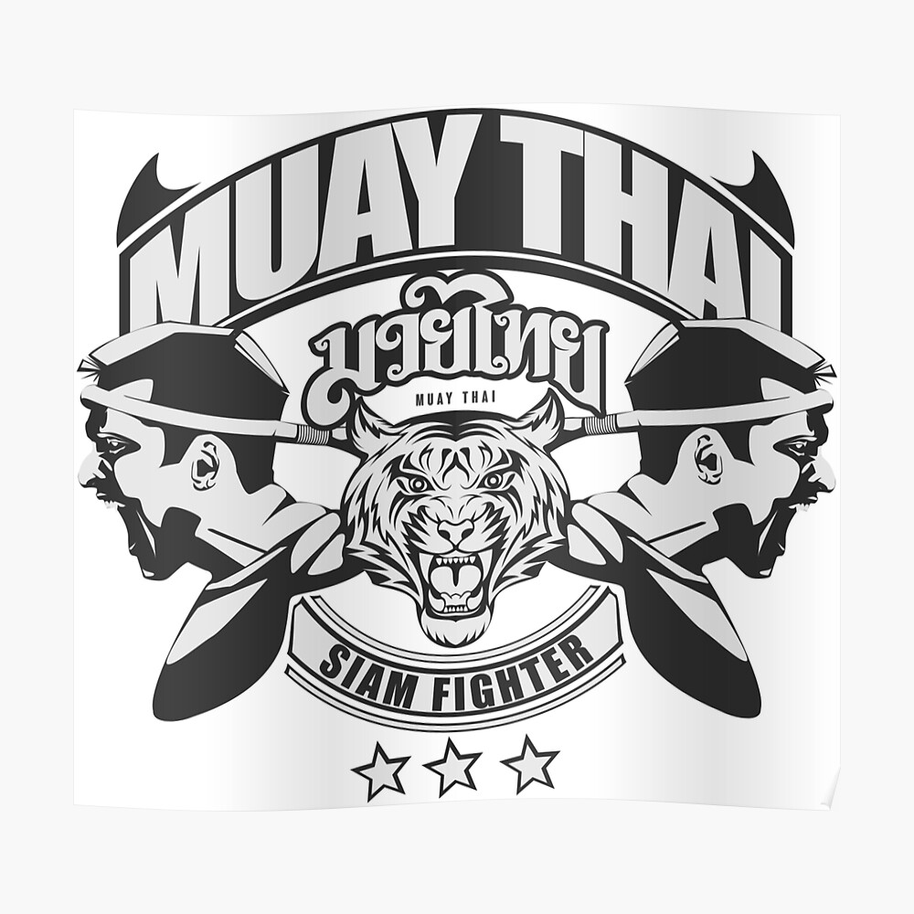 Muay Thai Boxing Logo Thailand Martial Art Siam Fighter Sticker By Lu2k Redbubble