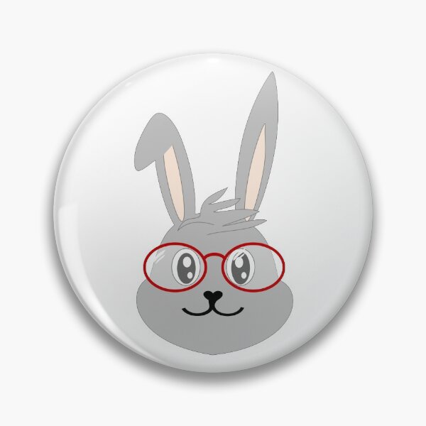 Item preview, Bunny with glasses, grey and red, endless pattern, gray designed and sold by bubbley2021.