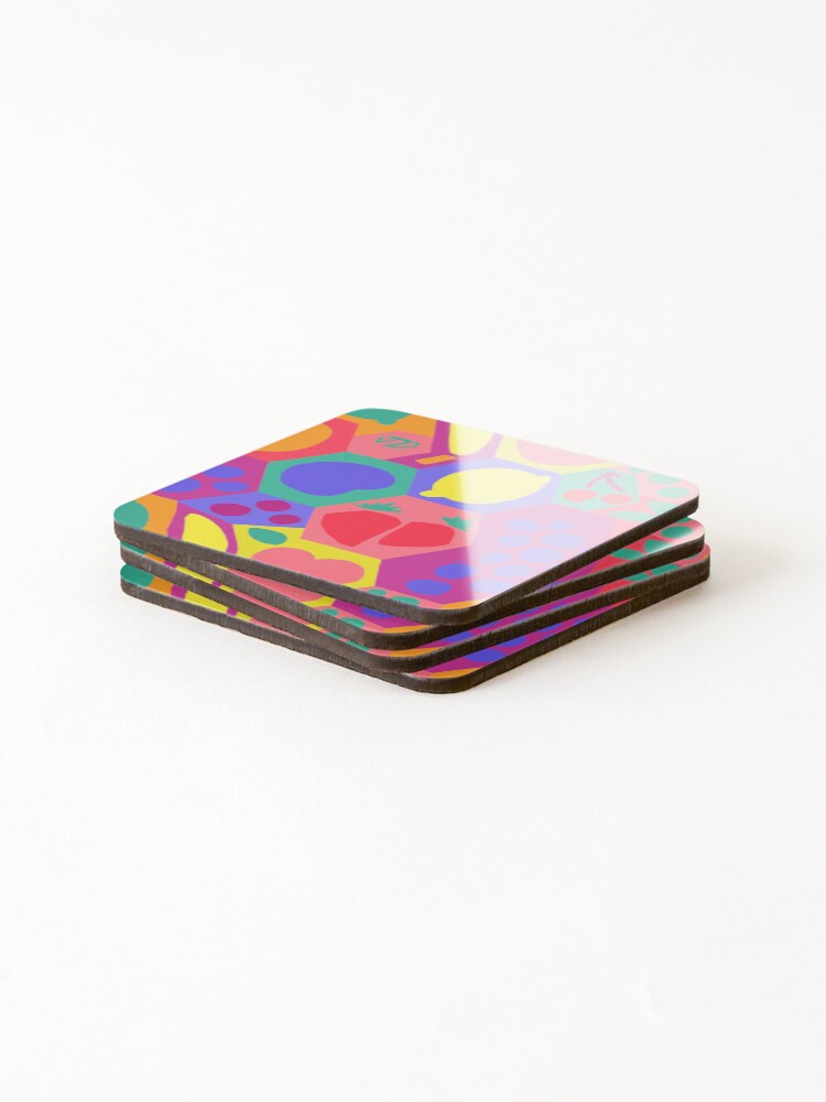 Thumbnail 4 of 5, Coasters (Set of 4), Definitely Fruity pattern designed and sold by ForGoodnessJake.