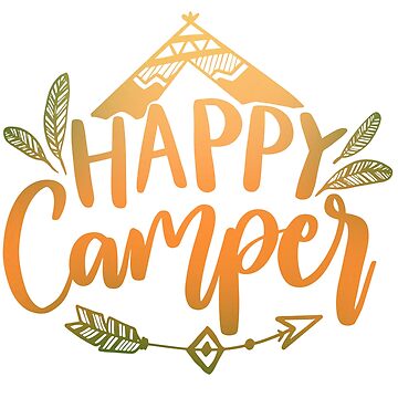 Artwork thumbnail, Happy Camper Boho Camping Design by Dollfacedesign