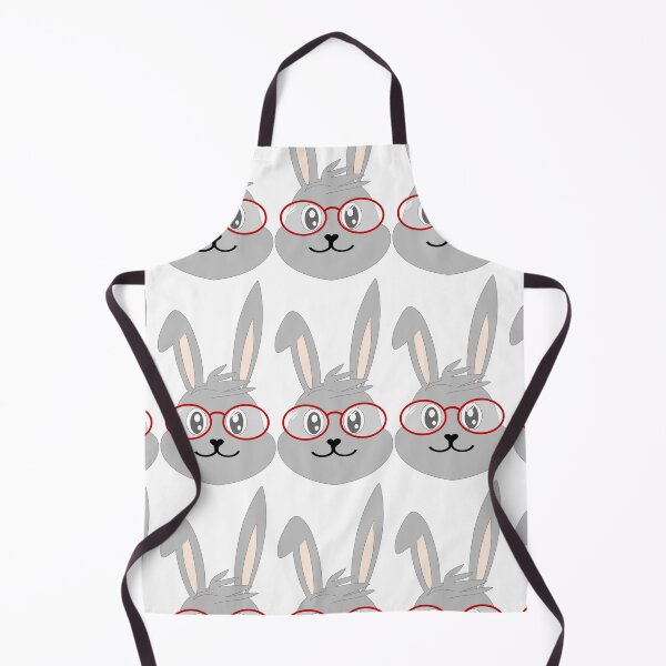 Item preview, Bunny with glasses, grey and red, endless pattern, gray designed and sold by bubbley2021.