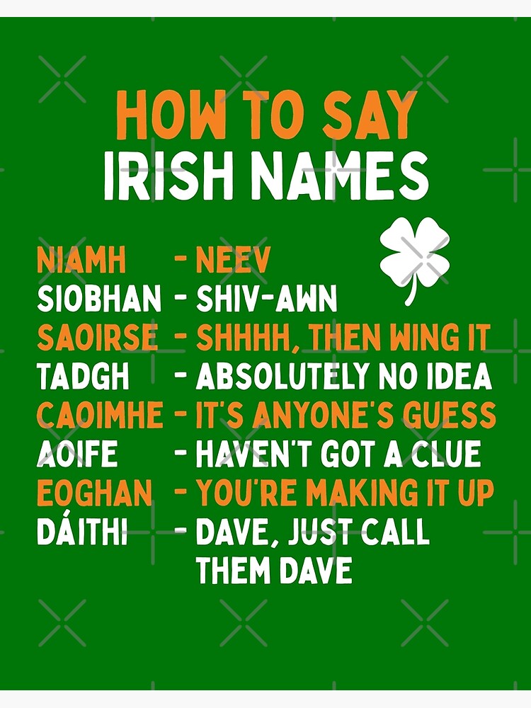 "How To Say Irish Names" Art Board Print for Sale by elemcee Redbubble