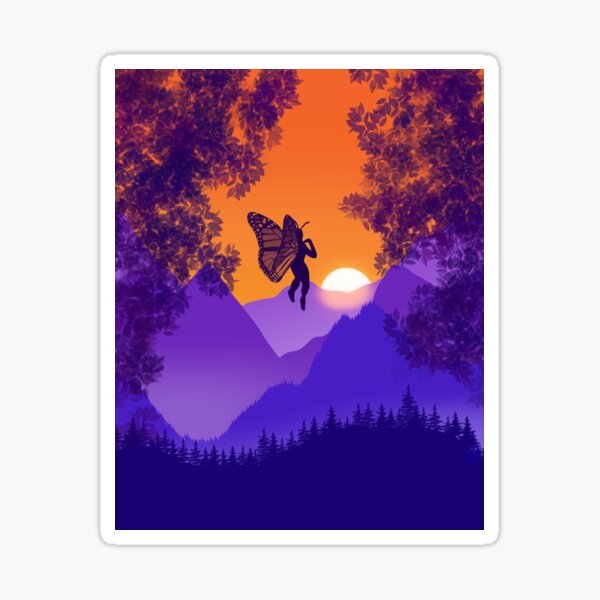 Sunset Fairy Sticker