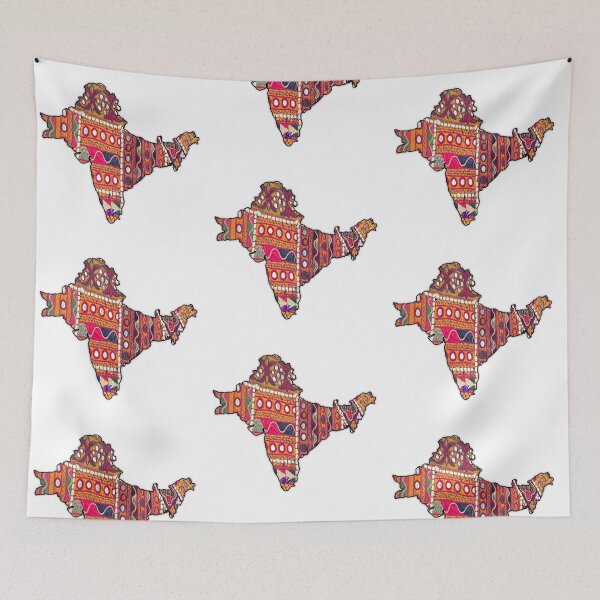 Item preview, South Asia Map + Mirror Fabric designed and sold by Dania Shoaib.