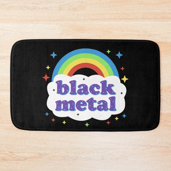 Item preview, Black Metal Funny Kawaii Rainbow designed and sold by el-em-cee.