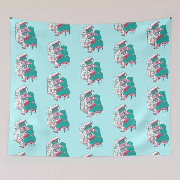Item preview, Retro Arcade Girl (blue) designed and sold by CynthSky.