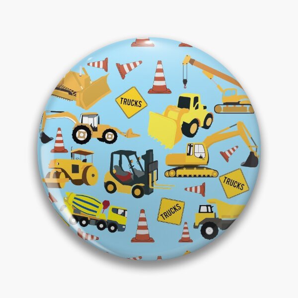 Item preview, Construction Trucks Vehicles Pattern - Excavator, Backhoe and more. designed and sold by idovedesign.