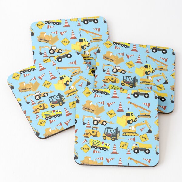Item preview, Construction Trucks Vehicles Pattern - Excavator, Backhoe and more. designed and sold by idovedesign.