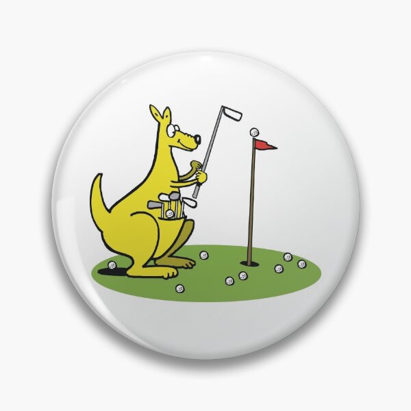Item preview, Funny cartoon kangaroo playing golf on putting green. designed and sold by Al Benge - NZ & Australian Art.